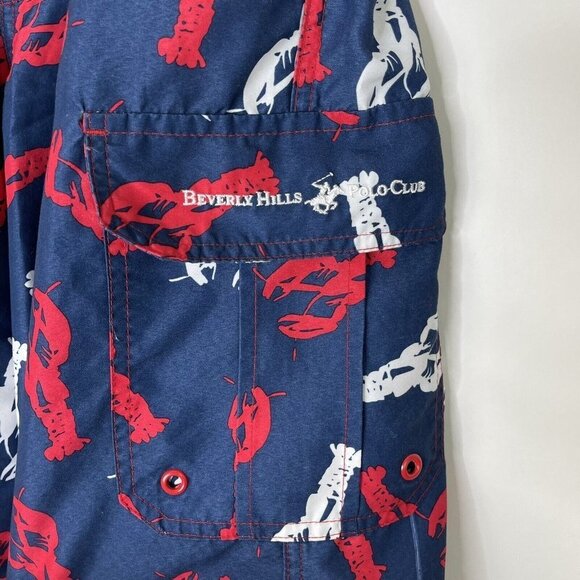 Beverly Hills Polo Club Swim Trunks Mens Size Medium Lined Lobster Print - Picture 4 of 8